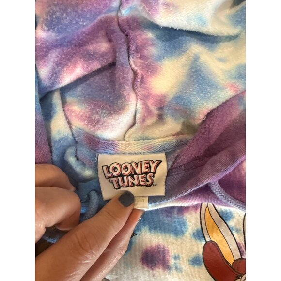 Looney Tunes Tie-Dye Hoodie M Wile E. Coyote Taz Bugs Bunny - Picture 6 of 8